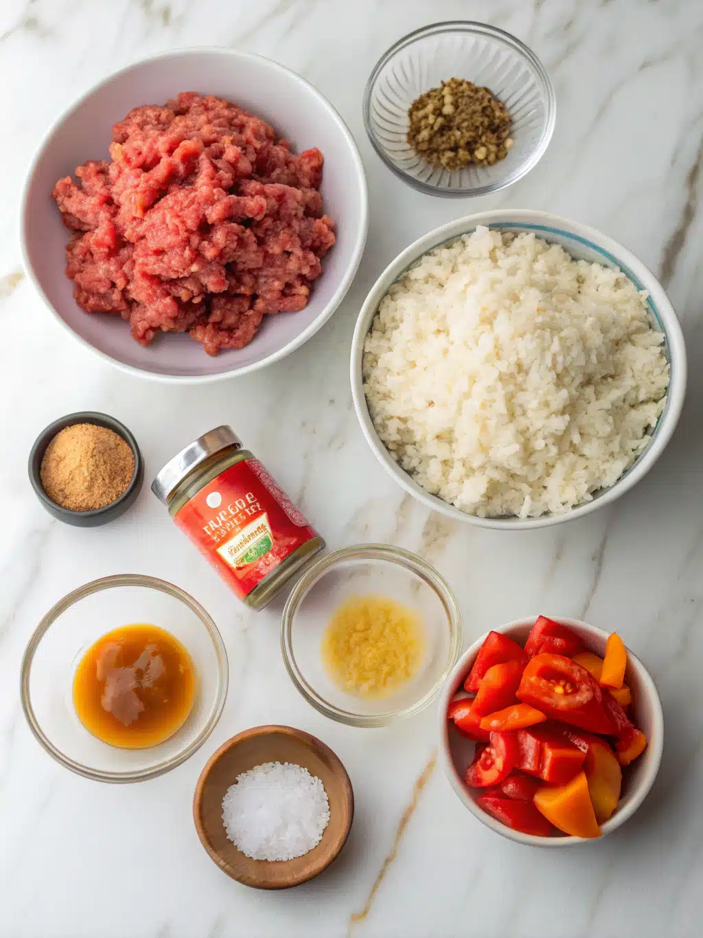 thai curry ground beef with rice ingredients