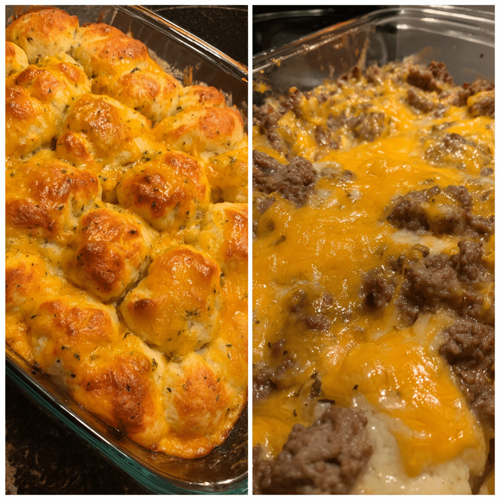 Cheddar Beef Biscuit Bake
