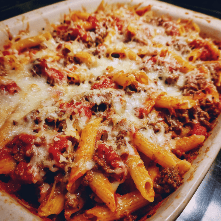 Cheesy Ground Beef Penne Bake, hearty and comforting