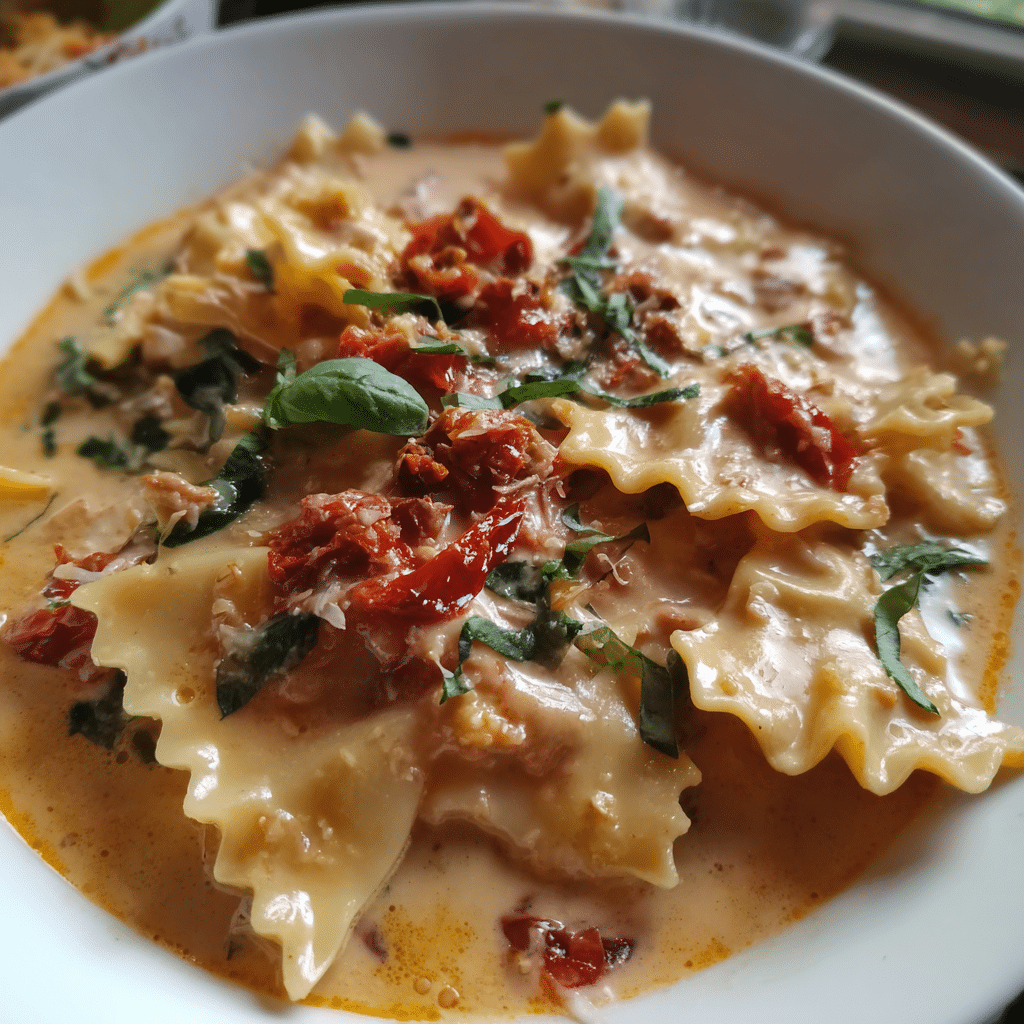 Creamy Sun-Dried Tomato Lasagna Soup