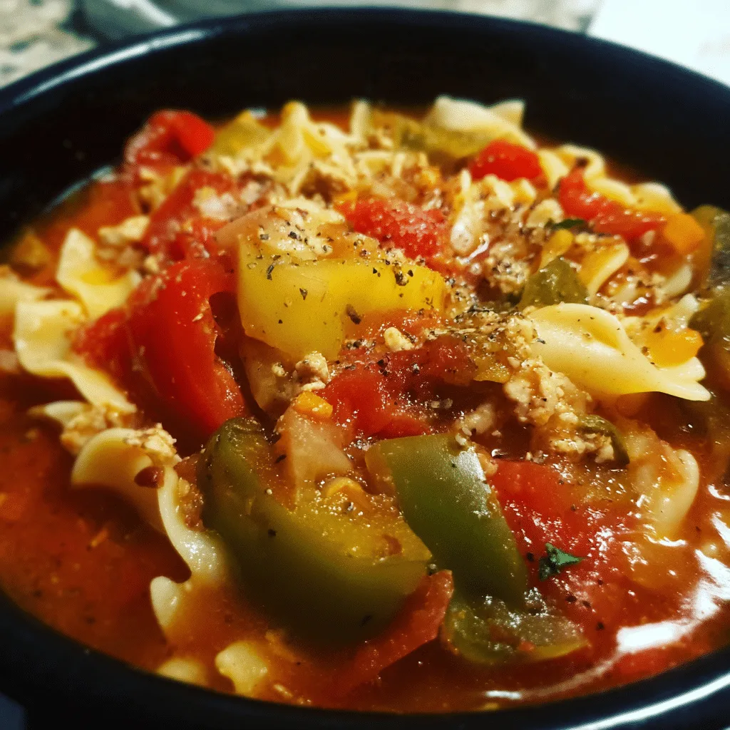 Fire-Grilled Pepper Lasagna Soup