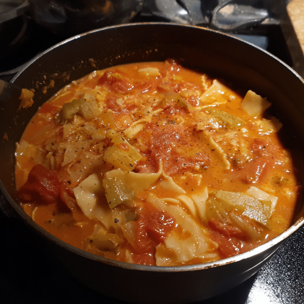 Fire-Roasted Tomato Lasagna Soup