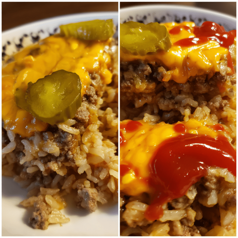 Ground Beef Cheeseburger Rice, savory and fun