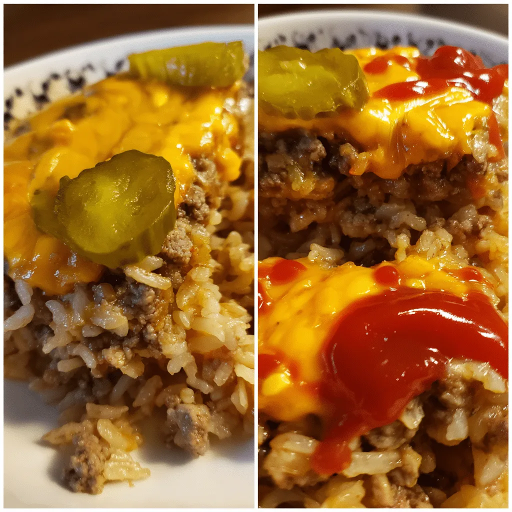 Ground Beef Cheeseburger Rice, savory and fun