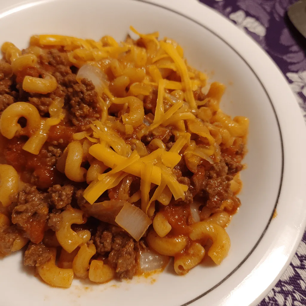 Ground Beef Chili Pasta, spicy and hearty