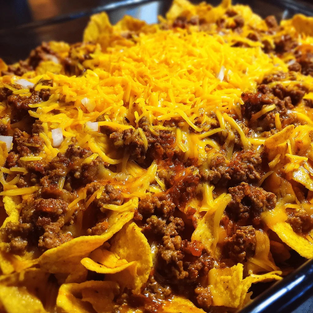 Ground Beef Frito Pie Bake, crunchy and hearty