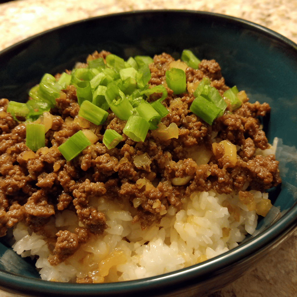 Ground Beef Ginger Garlic Bowls