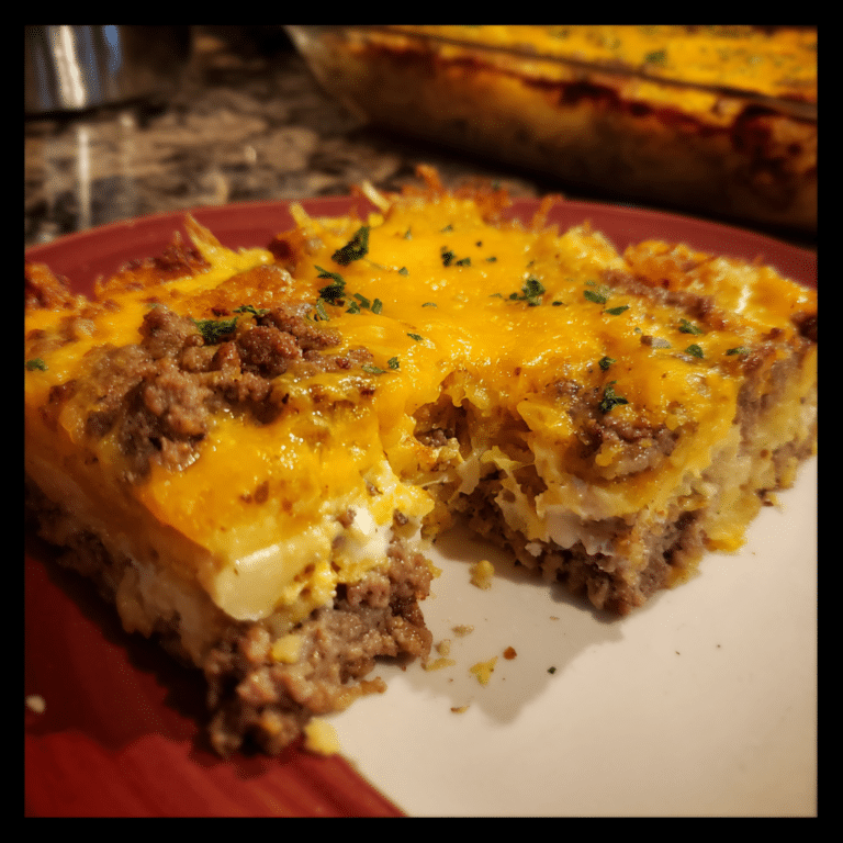 Ground Beef Hash Brown Bake, crispy and comforting