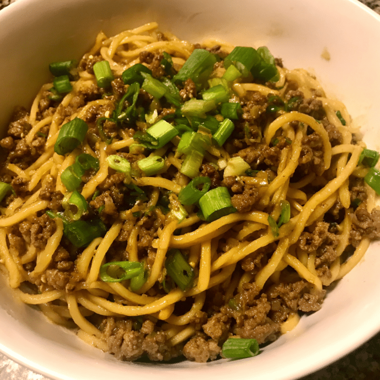 Ground Beef Honey Garlic Noodles, sticky and comforting