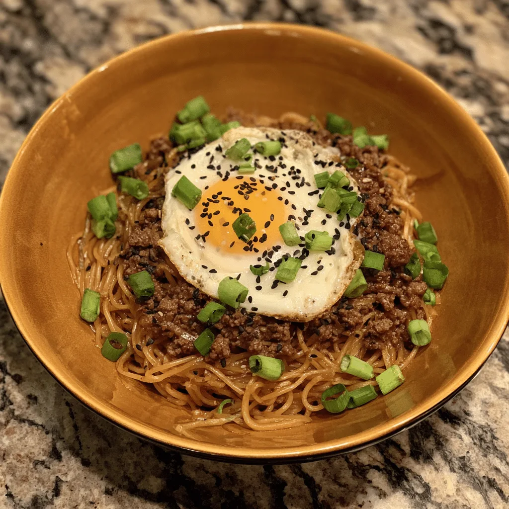 Ground Beef Korean Fried Noodles, bold and savory