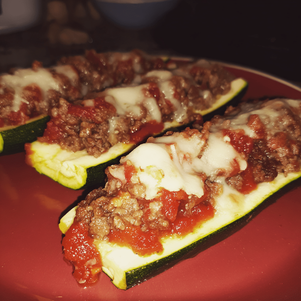 Ground Beef Stuffed Zucchini Boats