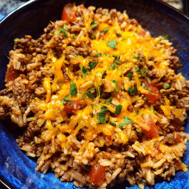 Ground Beef Taco Rice, quick and savory