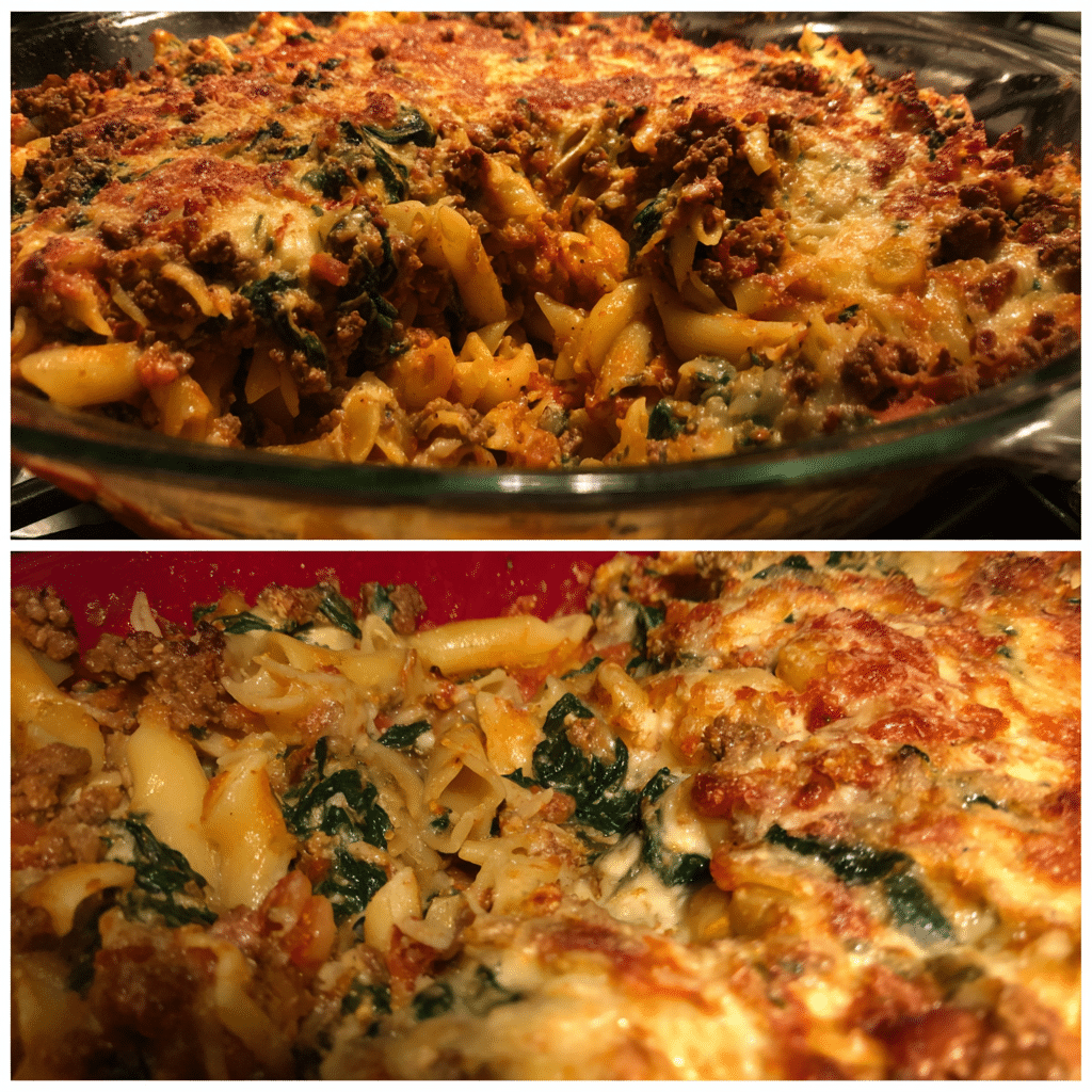 Ground Beef Tuscan Pasta Bake