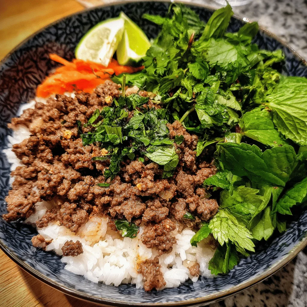 Ground Beef Vietnamese Rice Bowl, fresh and balanced