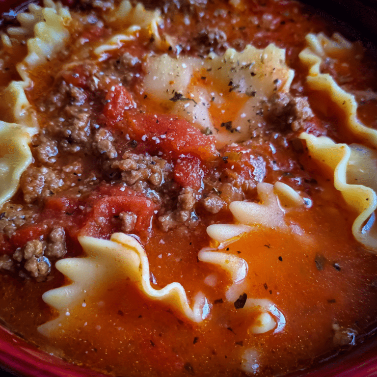 Italian Meat Lasagna Soup, classic and hearty