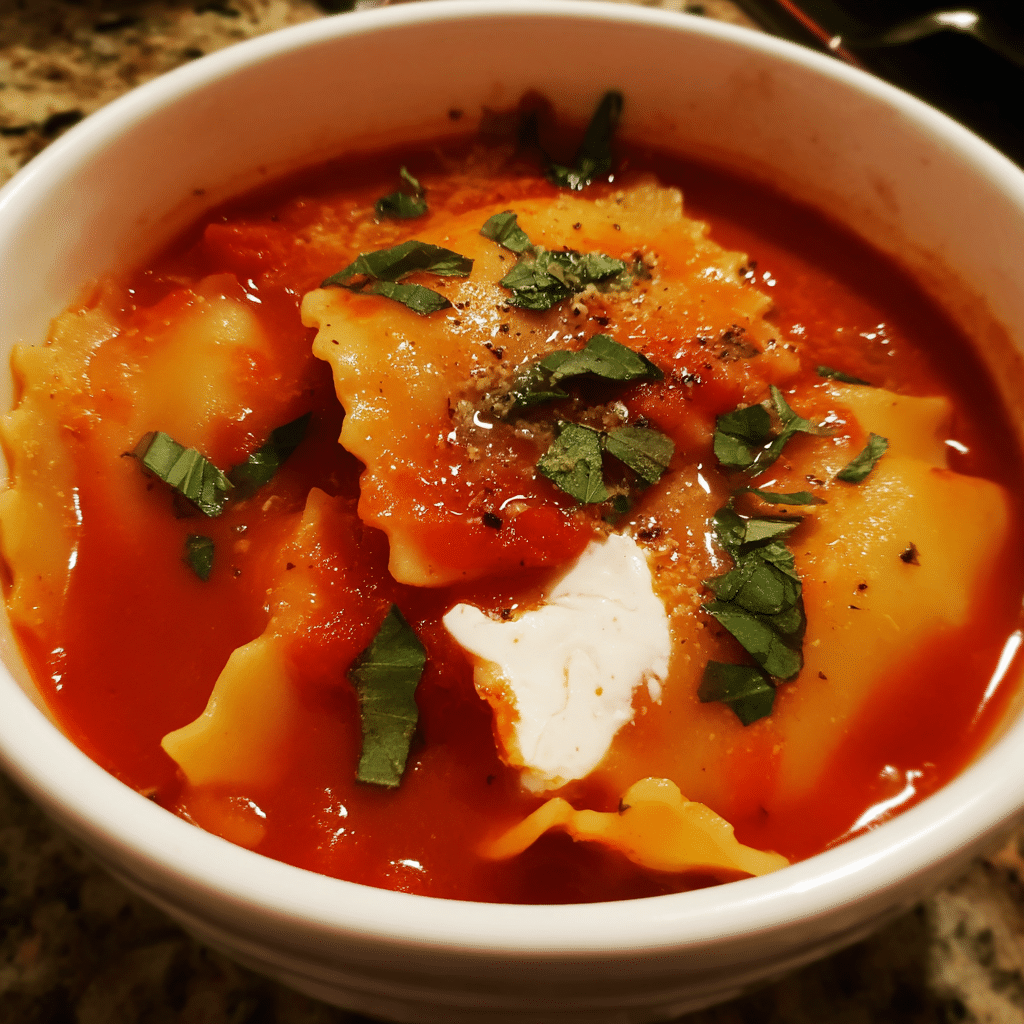 Lasagna Soup with Red Wine Tomato Base