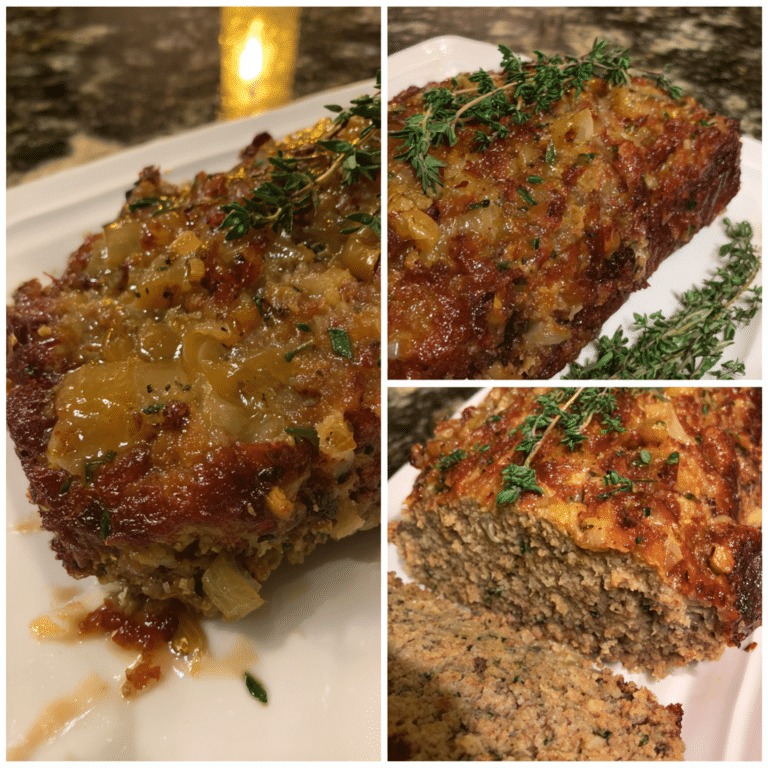 Meatloaf with Caramelized Onions, sweet and savory
