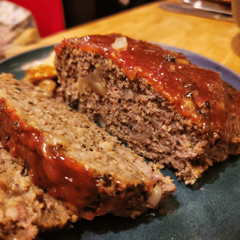 Meatloaf with Pepper Gravy, rich and hearty