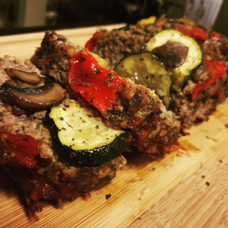 Meatloaf with Roasted Veggies, rustic and hearty