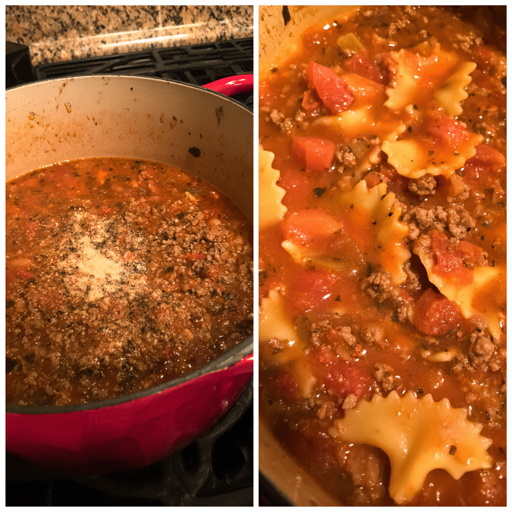 One-Pot Beefy Lasagna Soup, hearty and convenient