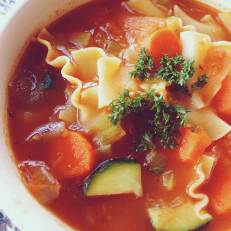 One-Pot Veggie Lasagna Soup, wholesome and hearty