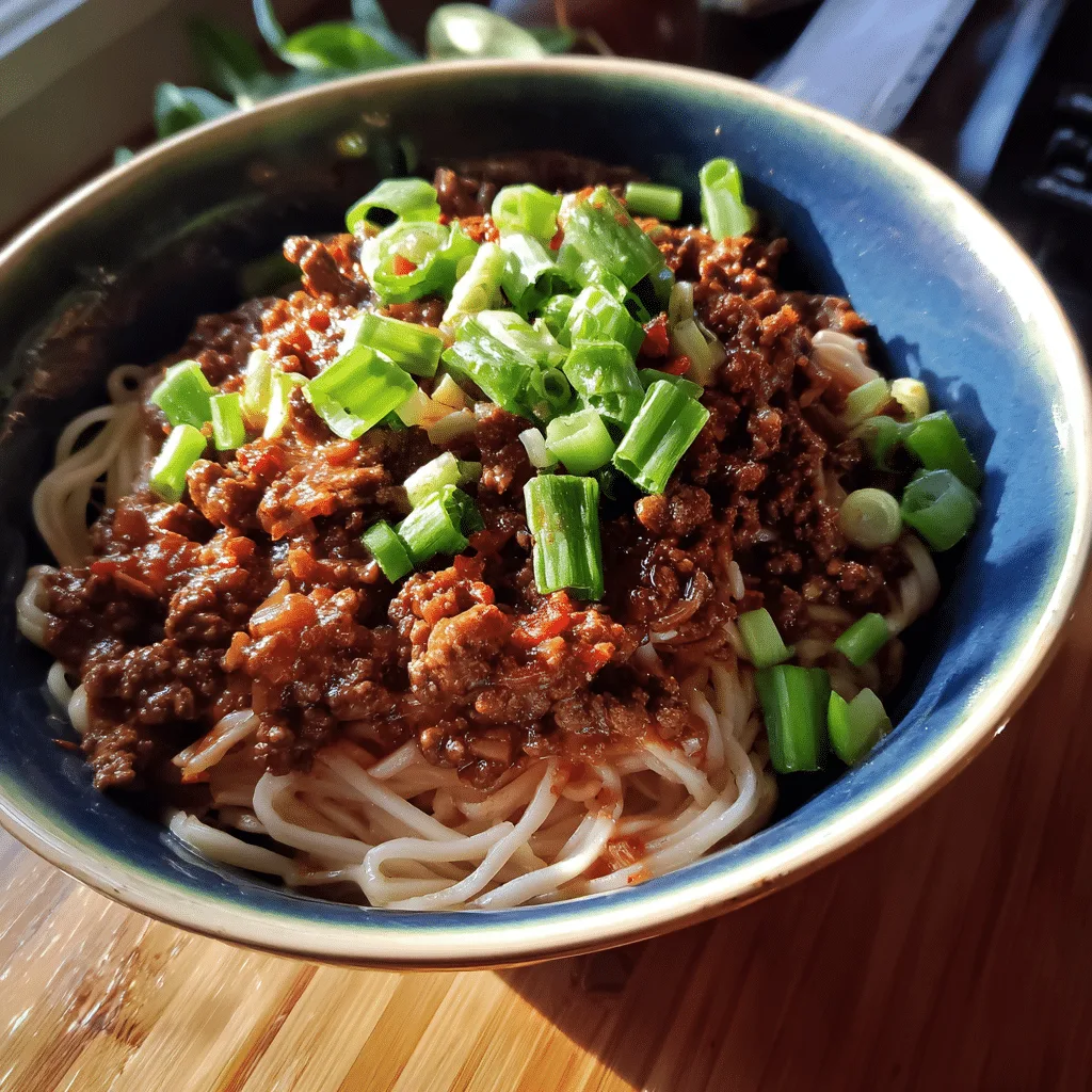 Spicy Ground Beef Chili Noodles, bold and fiery