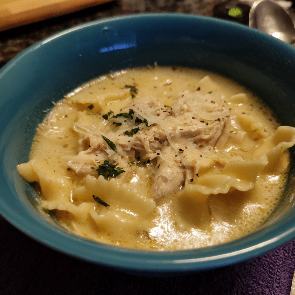 White Chicken Lasagna Soup
