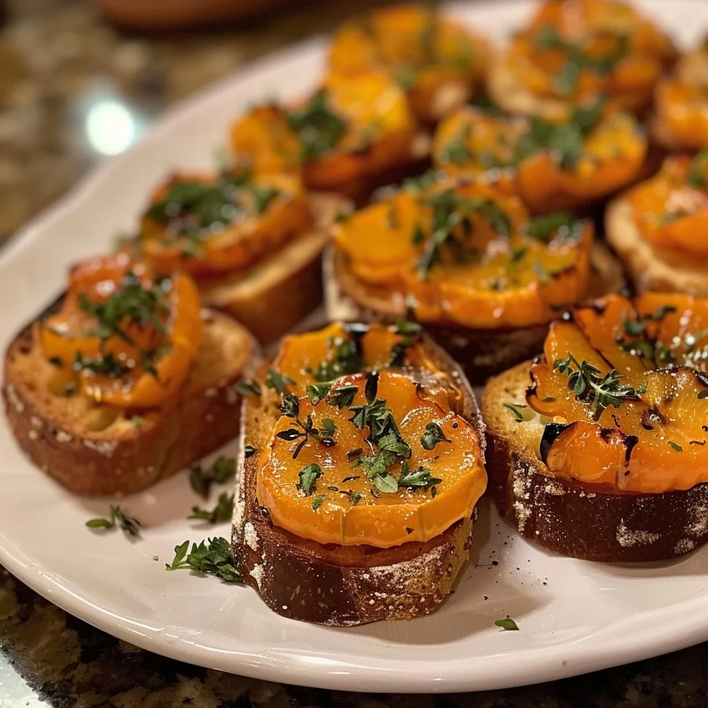 Butternut squash crostini bites for holiday parties